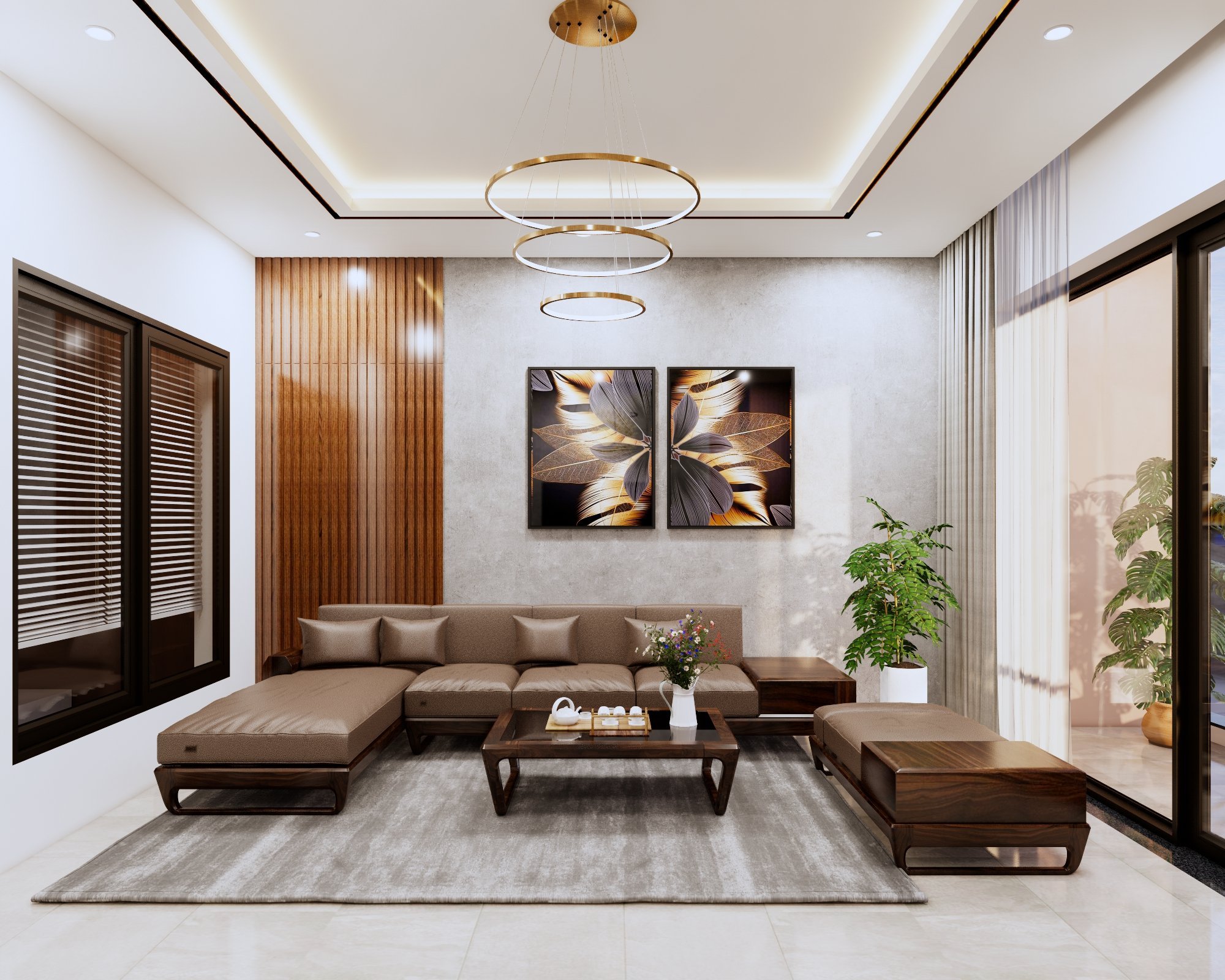 bàn ghế sofa gỗ