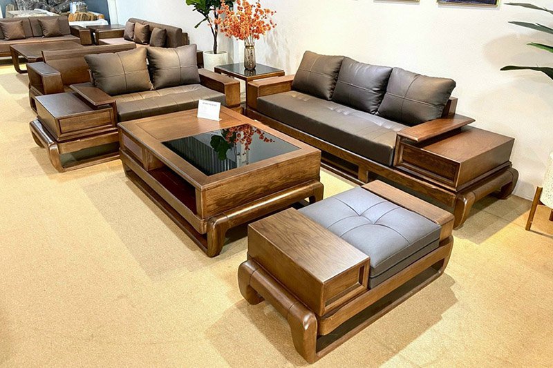 bàn ghế sofa gỗ