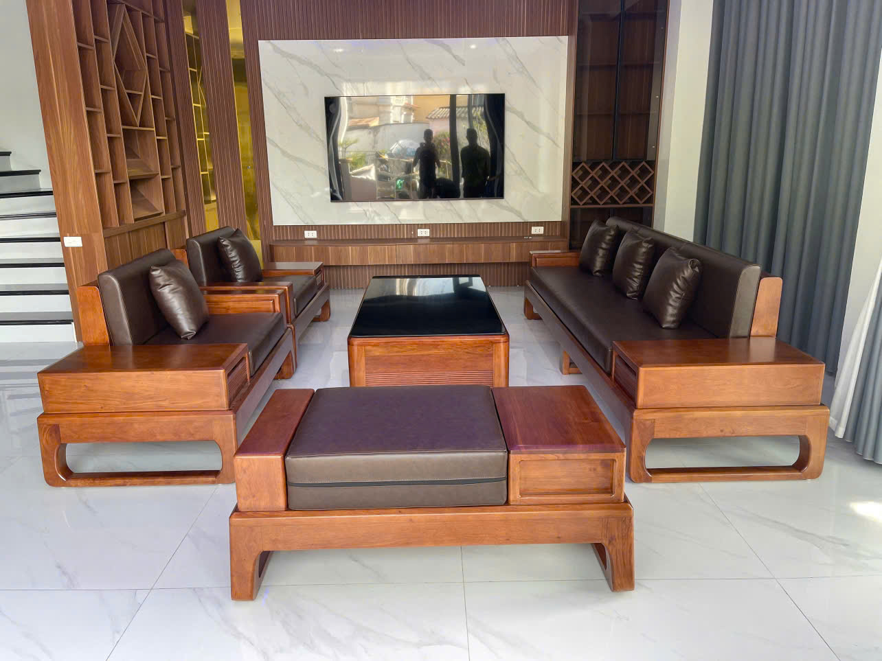 bàn ghế sofa gỗ