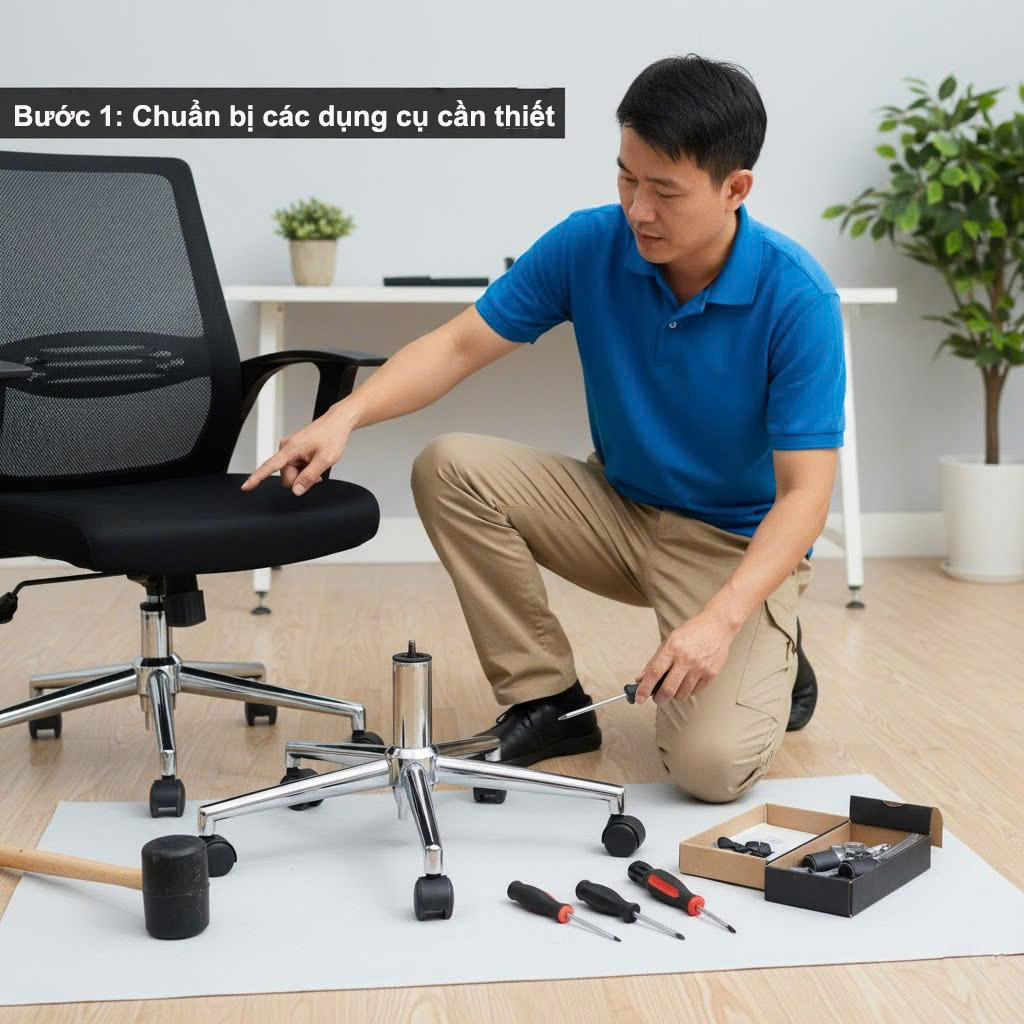 thay chân ghế xoay bị gãy