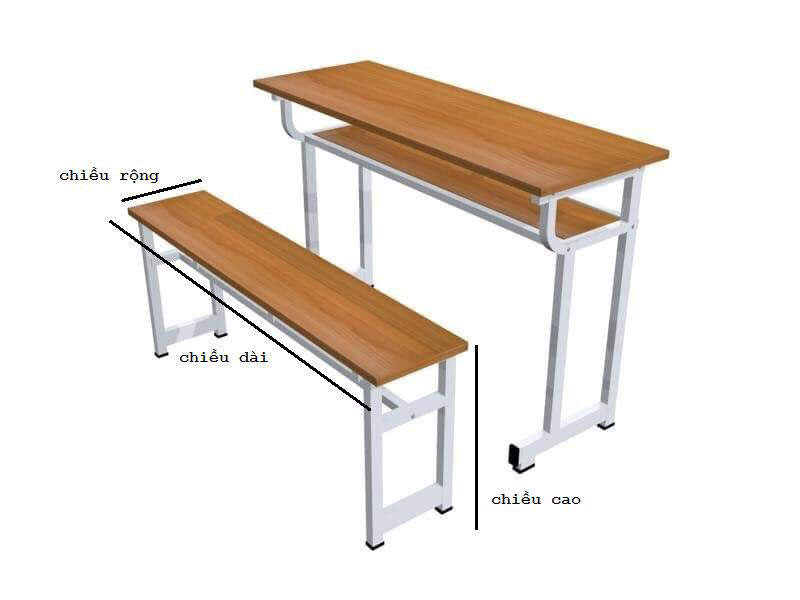 kích thước bàn học sinh cấp 3